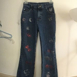 Girls' Glitter Embellished Riders Flare Jeans